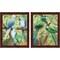 Tropical Birds by Elizabeth Medley, 2 Piece Brown Framed Art Set